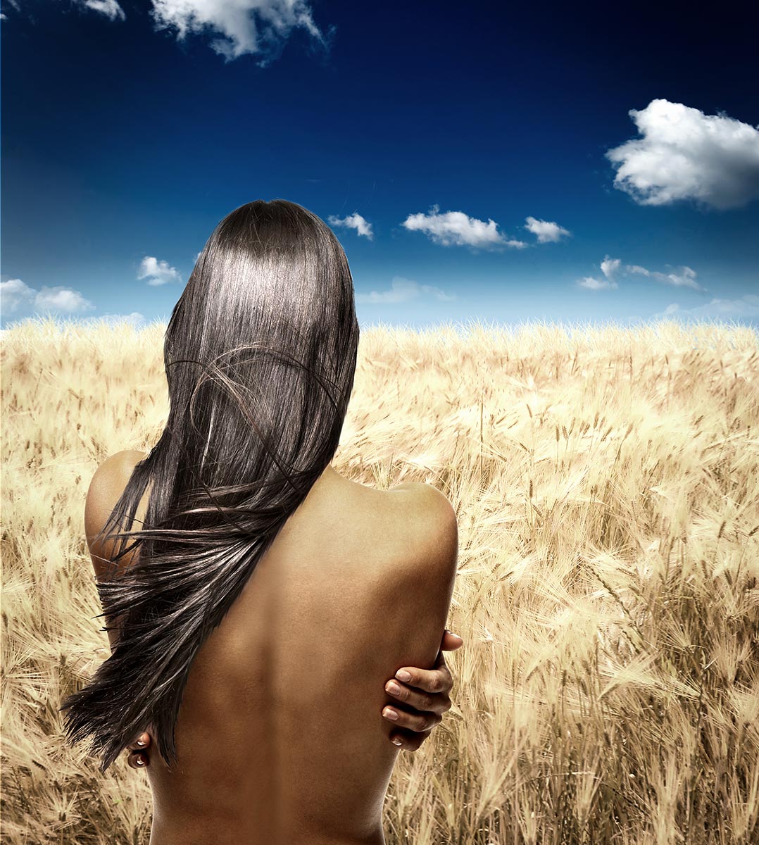 Hair and Wheat Fashion for Female Model